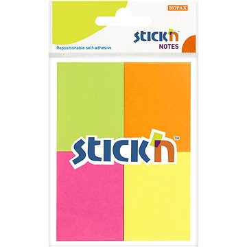 

STICK´N 38 × 51 mm, neon mix, 4 × 50 lístků