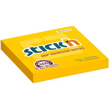 

STICK´N 360°, 76 × 76 mm, oranžový, 100 lístků