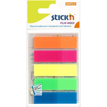 STICK´N 45 × 12 mm, neon mix, 5 × 25 lístků