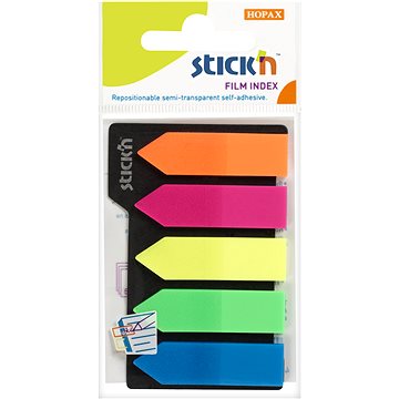 

STICK´N 42 × 12 mm, neon mix šipky, 5 × 25 lístků
