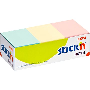 

STICK´N 38 × 51 mm, pastel mix, 12 × 100 lístků