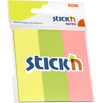 

STICK´N 76 × 25 mm, neon mix, 3 × 50 lístků