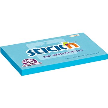 

STICK´N 360°, 76 × 127 mm, modrý, 100 lístků