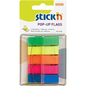 

STICK´N POP-UP, 45 × 12 mm, neon mix, 5 × 40 lístků