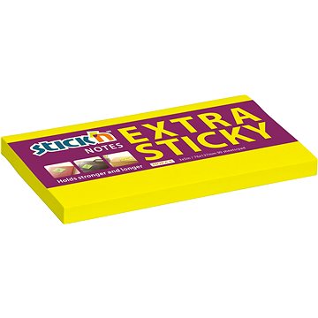 STICK´N EXTRA STICKY, 76 × 127 mm, neon žlutý, 90 lístků