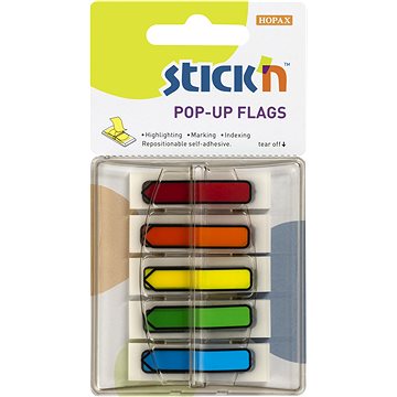 

STICK´N POP-UP, 45 × 12 mm, neon mix šipky, 5 × 30 lístků