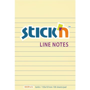 

STICK'N BY HOPAX 150 x 101 mm, 100 lístků, žlutý linkovaný