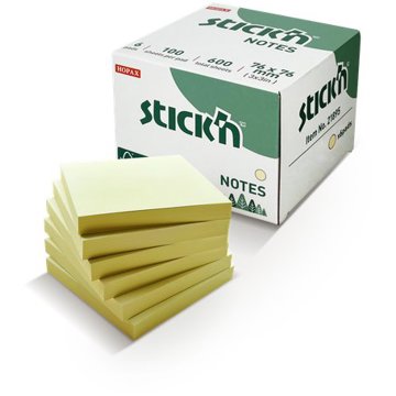 

STICK'N BY HOPAX FSC 76 x 76 mm, 6 x 100 lístků, pastelově žlutý
