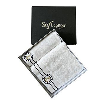 

Soft Cotton - Dárková sada ručník a osuška Marine Man, 2 ks, bílá