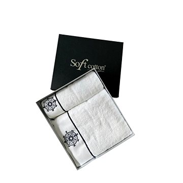 

Soft Cotton - Dárková sada ručník a osuška Marine Lady, 2 ks, bílá