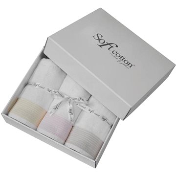 

Soft Cotton dárková sada ručníků Mollis, 3 ks, bílá