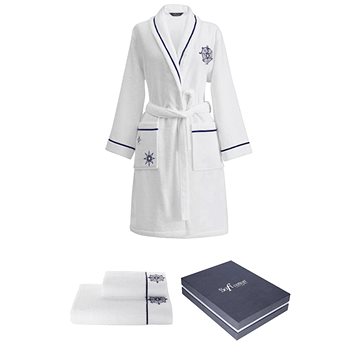 

Soft Cotton - Dárková sada dámského županu MARINE LADY s ručníkem a osuškou, bílá, XL