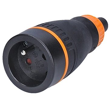 

Solight Zásuvka do vlhka, přímá, IP40, černá/oranžová