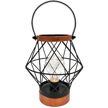 

Solight Kovová lucerna se žárovkou micro LED, teplá bílá, 3 × AA, 20 cm