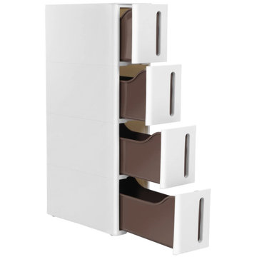 Songmics Úzký vozík se 4 zásuvkami 45 × 17 × 83 cm