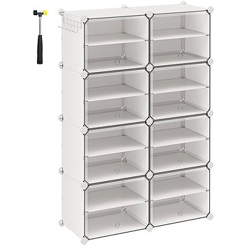 

Songmics Lux Modulární botník s 8 dvířky čirý/bílý
