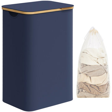 

Songmics Koš na prádlo textilní moderní modrý 90 l, 42 × 32 × 70 cm