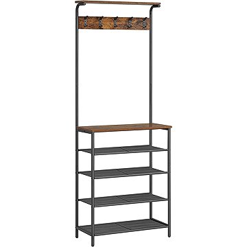 

Songimics Kotona Předsíňový věšák s botníkem, 68 cm, hnědý