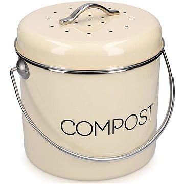 

Sortland Nordic Kompostér do kuchyně, 5 l, kovový - krémový