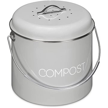

Sortland Nordic Kompostér do kuchyně, 5 l, kovový - šedý