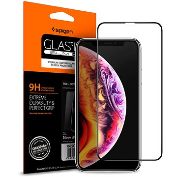 Spigen Glass FC HD Black iPhone 11 Pro/XS/X - Ochranné sklo
