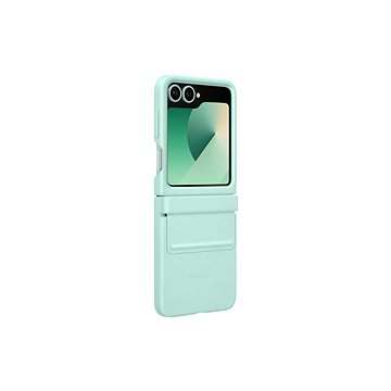 

Samsung Galaxy Z Flip6 Ochranný kryt z veganské kůže Mint