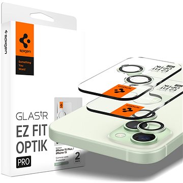

Spigen Glass tR EZ Fit Optik Pro 2 Pack Green iPhone 15/15 Plus/14/14 Plus