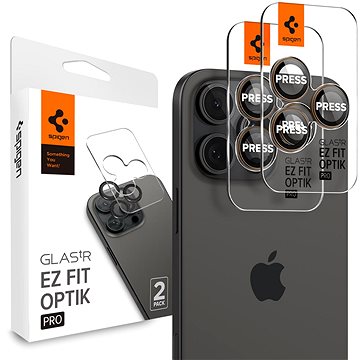 

Spigen Glass tR EZ Fit Optik Pro 2 Pack Desert Titanium iPhone 16 Pro/Pro Max