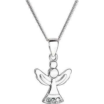 

EVOLUTION GROUP 32078.1 crystal anděl dekorovaný krystaly Swarovski (Ag925/1000, 2,8 g)