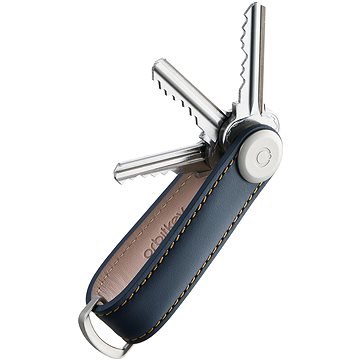 

ORBITKEY Key Organizer Leather 2.0 - Navy & Tan Stitching