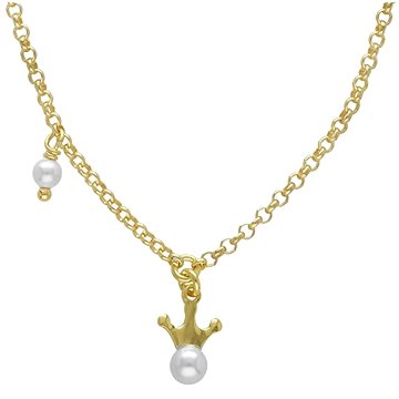 

VICTORIA CRUZ Magic Pozlacený náhrdelník Korunka s perlou (Ag 925/1000, 3,1 g)