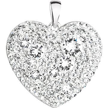 

EVOLUTION GROUP 34243.1 srdce dekorované krystaly Swarovski® (Ag925/1000, 2 g, bílé)