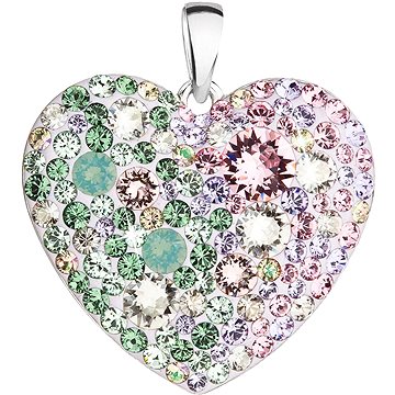 

EVOLUTION GROUP 34243.3 srdce sakura dekorované krystaly Swarovski® (Ag925/1000, 2 g, mix barev)