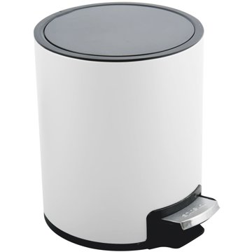 

Pedálový odpadkový koš Riku, matný bílý, ocel, 3 l