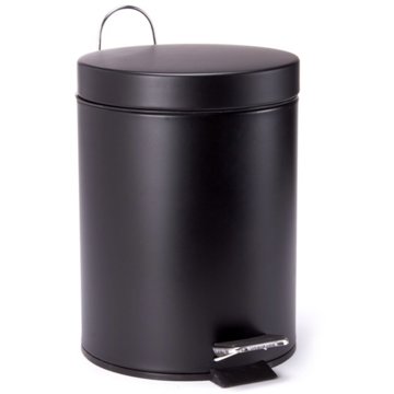 

MSV pedálový odpadkový koš Unis, černý ocel, 3 l