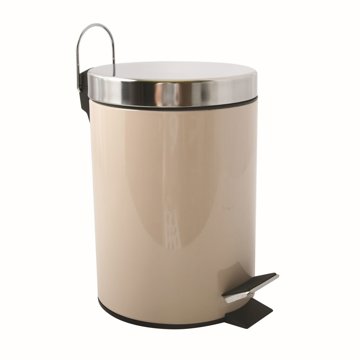 

MSV pedálový odpadkový koš Unis, béžový, nerez ocel, 3 l