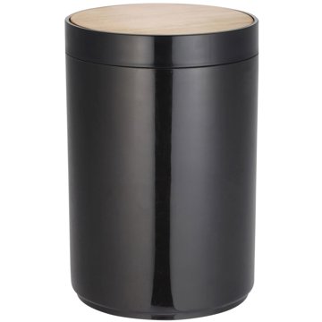 

MSV výklopný odpadkový koš Oslo, černý, plast, bambusové víko, 5 l