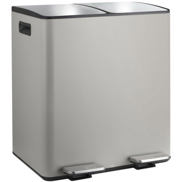 

Spirella pedálový odpadkový koš na tříděný odpad Aliya, matný bílý, ocel, 2 × 30 l