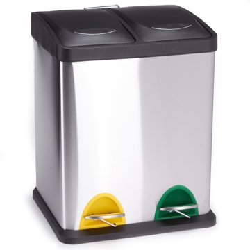 

MSV pedálový koš na tříděný odpad Tri Selectif, kartáčovaná nerez ocel, 2 × 20 l
