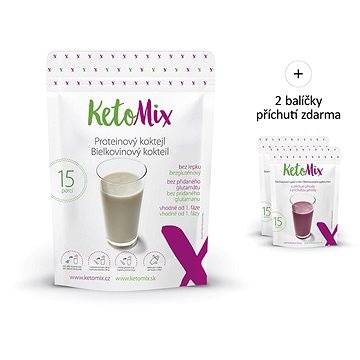 KetoMix Proteinový koktejl Čokoláda, vanilka 450 g (15 porcí) - Proteinový drink