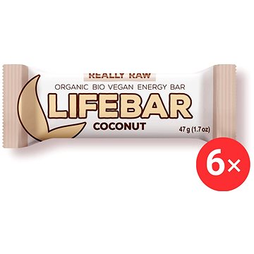 

Lifefood Lifebar RAW BIO 6 x 47 g, kokosová