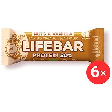 

Lifefood Lifebar Protein RAW BIO 6 x 47 g, oříšek s vanilkou