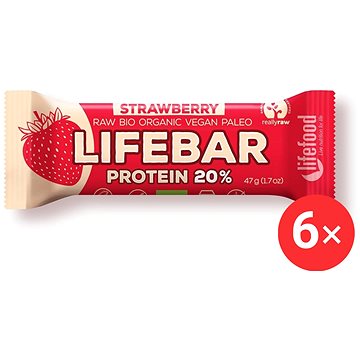 

Lifefood Lifebar Protein RAW BIO 6 x 47 g, jahoda