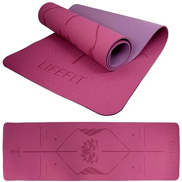 Lifefit YOGA MAT LOTOS DUO, 183x58x0,6cm, bordó