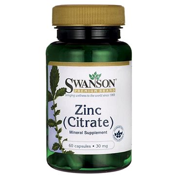 

Swanson Zinc Citrate, Zinek Citrát, 30 mg, 60 kapslí