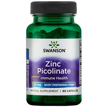 

Swanson Zinc Picolinate, Zinek Pikolinát, 22 mg, 60 kapslí