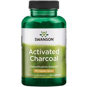 

Swanson Activated Charcoal (Aktivní uhlí), 260 mg, 120 kapslí