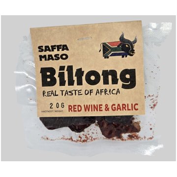

SAFFA MASO Biltong Red wine & Garlic 20 g