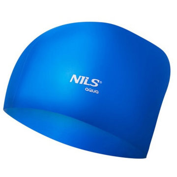 

NILS Aqua Silikonová čepice pro dlouhé vlasy NQC LH modrá
