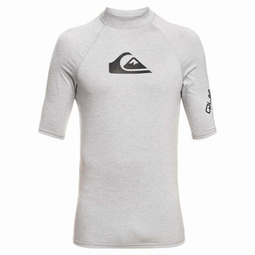 

Quiksilver Pánské lycrové triko UPF50 krátký rukáv, L světle šedé
